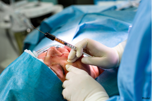 Women undergoing a fat transfer procedure with her plastic surgeon.